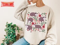 Opossum Possum Print Sweatshirt Kawaii Possum Strawberry Shirt