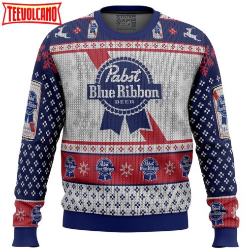 Pabst Blue Ribbon Ugly Christmas Sweater