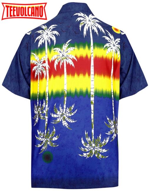 Palm tree Short Sleeves Button Down Hawaiian Shirts aloha Summer Shirt