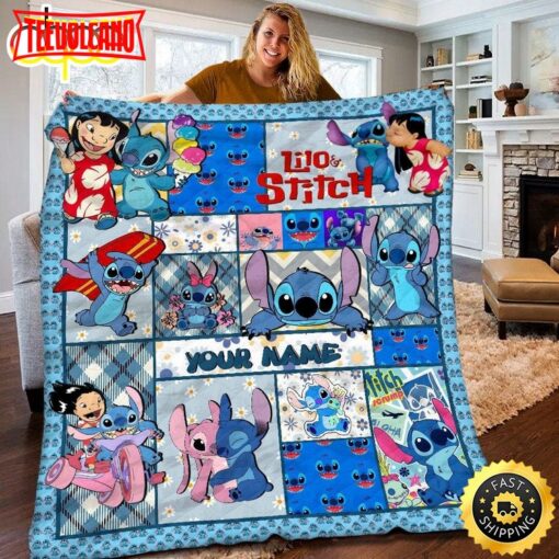 Personalized Disney Lilo And Stitch Blanket Gift For Fans Movie Disney