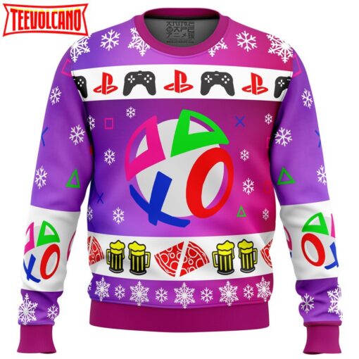 Playstation Neon Ugly Christmas Sweater