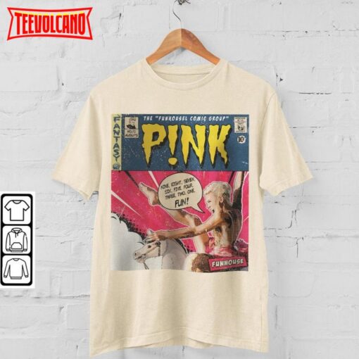 P!nk Vintage Merch Book Art P!nk Funhouse World Tour T Shirt