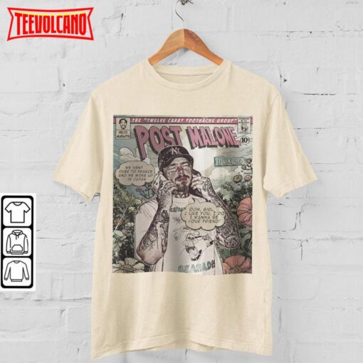 Post Malone Comic Twelve Carat Toothache Album World Tour T Shirt