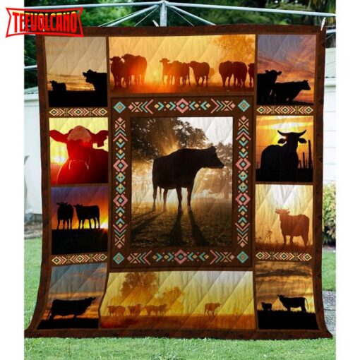 Print Cow Cute Style Vintagesk04 Customize Quilt Blanket