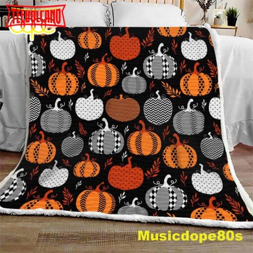 Pumpkin Patch Halloween Sofa Fleece Throw Blanket