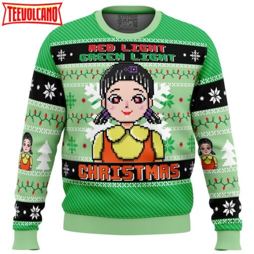 Red & Green Light Squid Game Ugly Christmas Sweater