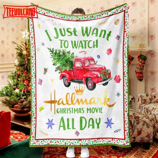 Red Truck Christmas Tree Christmas Blanket