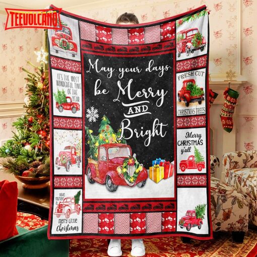 Red Truck Christmas Tree Christmas Christmas Blanket