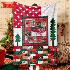 Red Truck Christmas Tree Christmas Design Christmas Blanket  Snowman Quilt