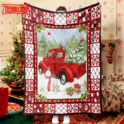 Red Truck Snowman Christmas Tree Christmas  Snowman Quilt