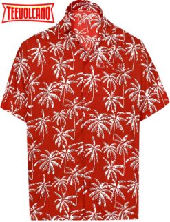 Regular Fit Camp Palm tree Short Sleeves Button Down Hawaiian Shirts aloha