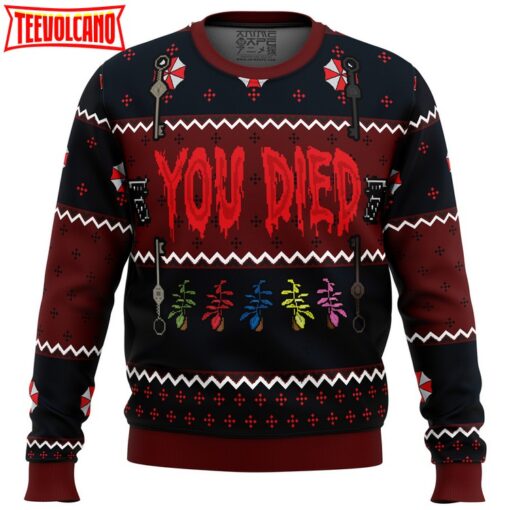 Resident Evil You Died Ugly Christmas Sweater