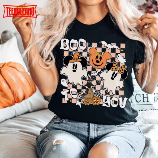 Retro Mickey Minnie Halloween Shirt, Spooky Season Boo To You Shirt