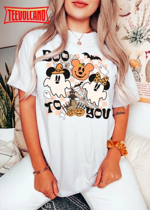 Retro Mickey Minnie Halloween Shirt, Spooky Season Boo To You Shirt