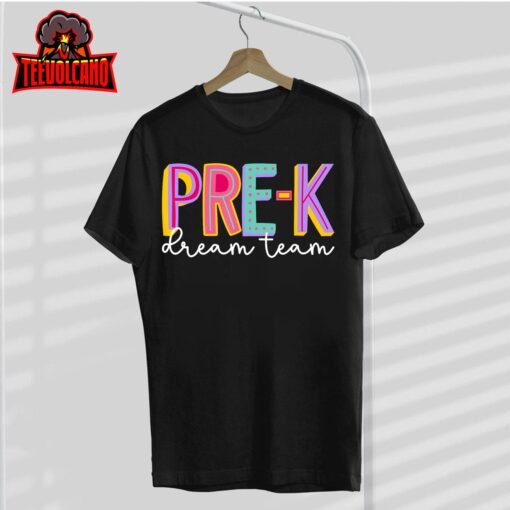 Retro Pre-k Dream Team Groovy Teacher Back to School T-Shirt