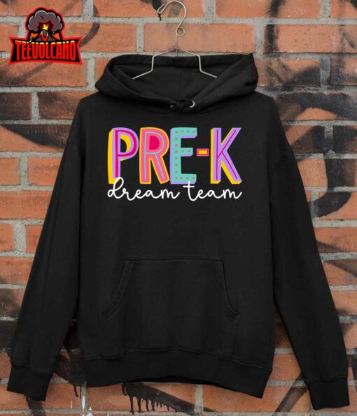 Retro Pre-k Dream Team Groovy Teacher Back to School T-Shirt