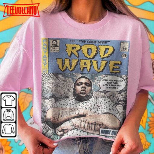 Rod Wave Merch Book Art Heart On Ice Ptsd Album World Tour T Shirt