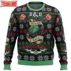 Roll Initiative Dungeons & Dragons Ugly Christmas Sweater