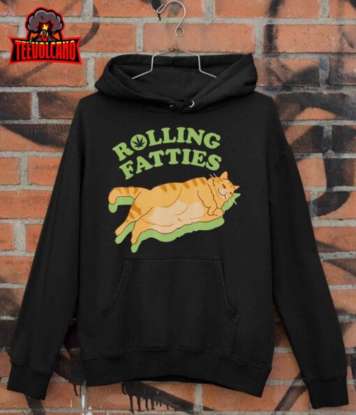 Rolling Fatties Funny Weed Cat Marijuana T-Shirt