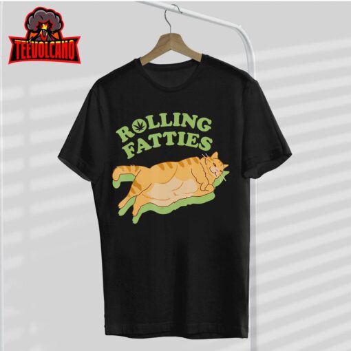 Rolling Fatties Funny Weed Cat Marijuana T-Shirt