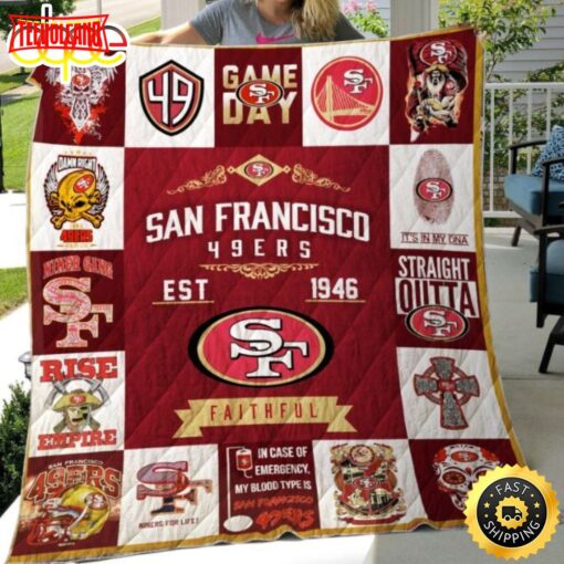 San Francisco 49ers Faithful It’s In My DNA Football Christmas Blanket