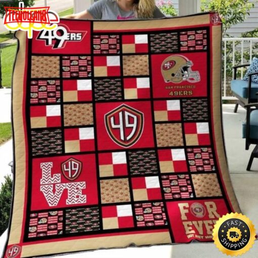 San Francisco 49ers Pattern Football Christmas Blanket