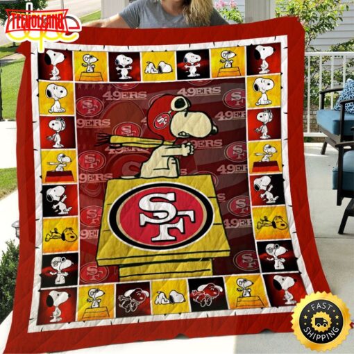 San Francisco 49ers Snoopy Football Christmas Blanket