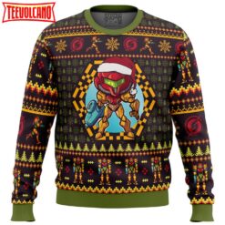 Santa Samus Aran Metroid Ugly Christmas Sweater