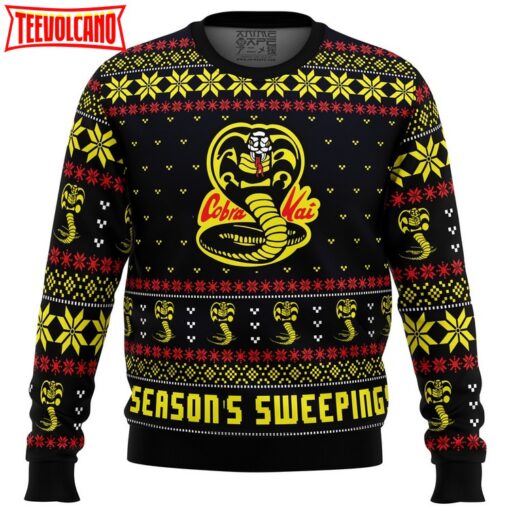 Season’s Sweepings Cobra Kai Karate Kid Ugly Christmas Sweater