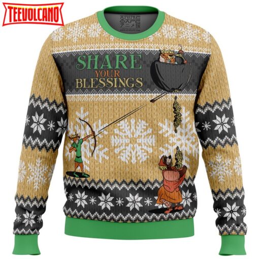 Share Your Blessings Robin Hood Disney Ugly Christmas Sweater