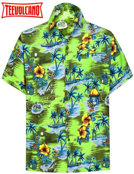 Shirt Casual Button Down Short Sleeve Beach Shirt Aloha Pocket Hawaiian Shirt