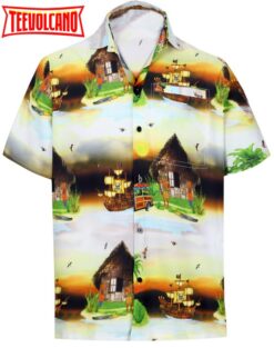 Shirt Casual Button Down Short Sleeve Beach Shirt Men Aloha Pocket shirt