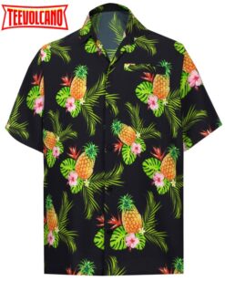 Shirt Casual Button Down Short Sleeve Beach Shirt Men Aloha Pocket shirt Halloween Black