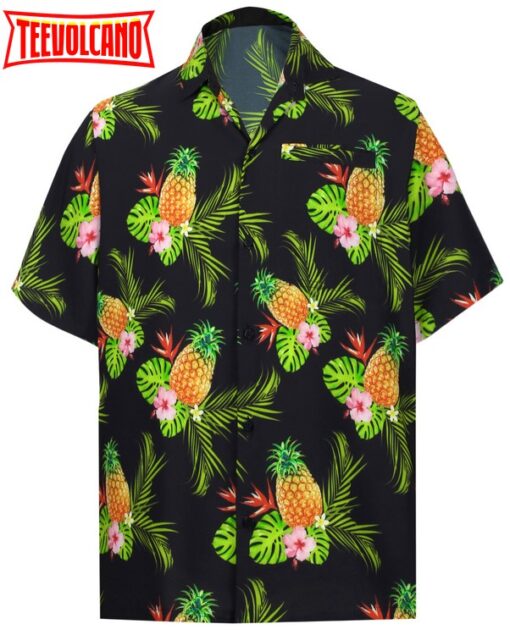 Shirt Casual Button Down Short Sleeve Beach Shirt Men Aloha Pocket shirt Halloween Black