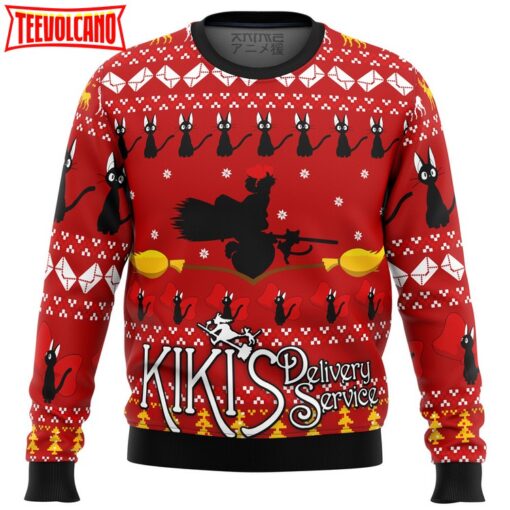 Silhouette Kiki’s Delivery Service Ugly Christmas Sweater