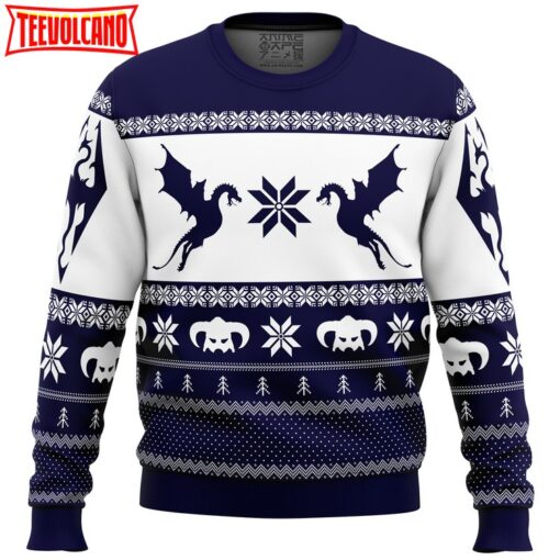 Skyrim Dragon Ugly Christmas Sweater