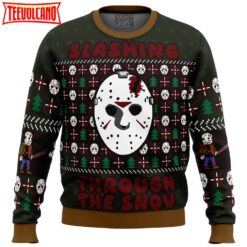 Slashing Through The Snow Jason Voorhees Ugly Christmas Sweater