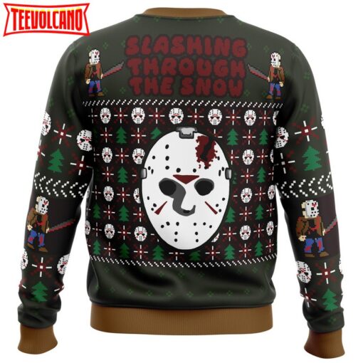 Slashing Through The Snow Jason Voorhees Ugly Christmas Sweater