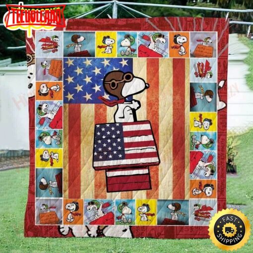 Snoopy Flag USAThe Peanuts Movie Snoopy Dog Blanket