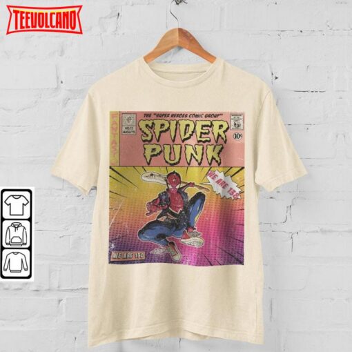 Spider-Punk Comic Art We Are 138 Super Heroes Spider-Man T Shirt