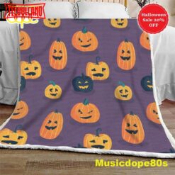 Spooky Pumpkins Funny Evil Halloween Sofa Fleece Throw Blanket  Halloween Gifts