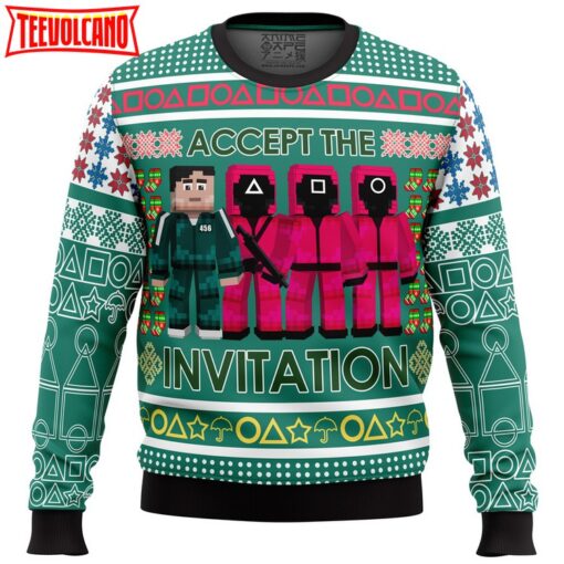 Squid Game Invitation Ugly Christmas Sweater