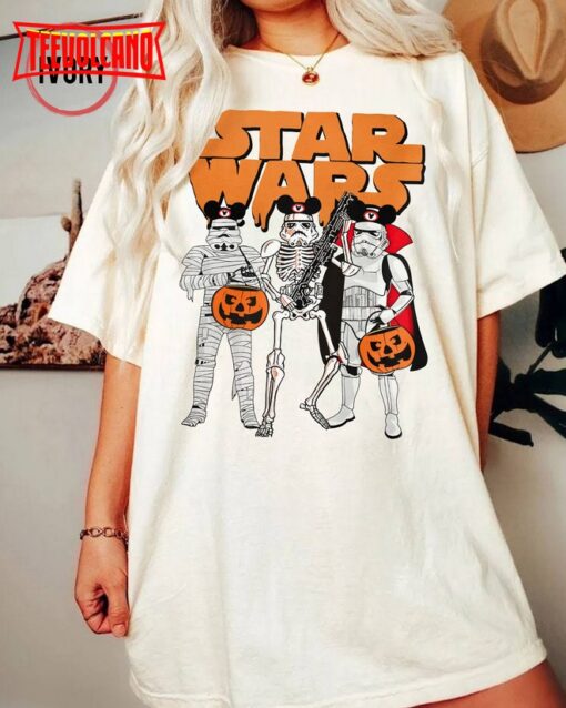 Star Wars Stormtrooper Skeleton Costume Mickey Ears Halloween Shirt