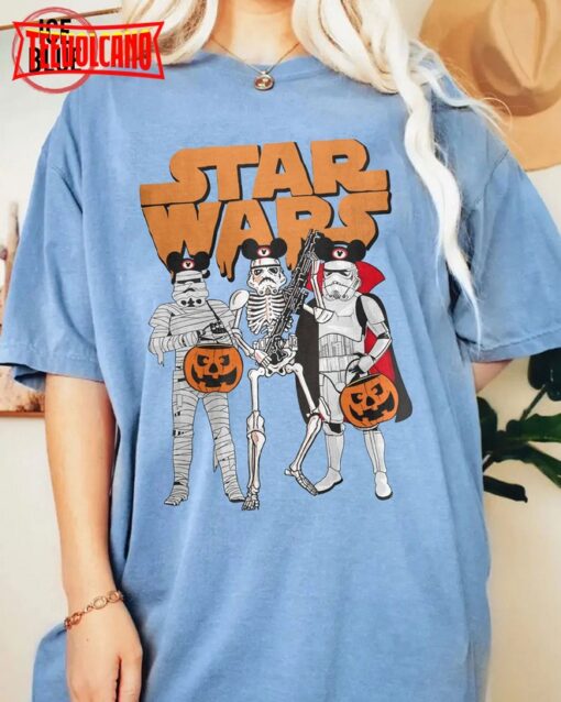 Star Wars Stormtrooper Skeleton Costume Mickey Ears Halloween Shirt