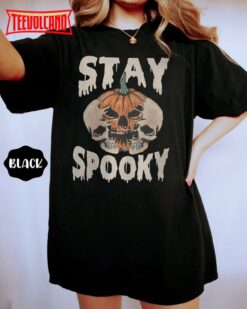 Stay Spooky Comfort Colors Shirt, Pumpkin Shirt, Halloween Skeleton Shirt