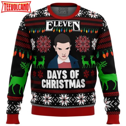 Stranger Things Eleven Days of Xmas Ugly Christmas Sweater