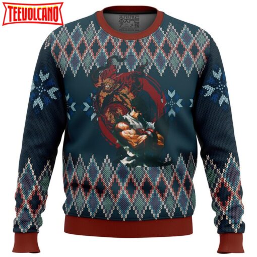 Street Fighter Ryu and Akuma Ugly Christmas Sweater