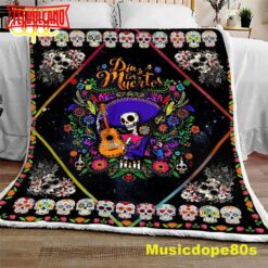 Sugar Skull Halloween Sofa Fleece Throw Blanket