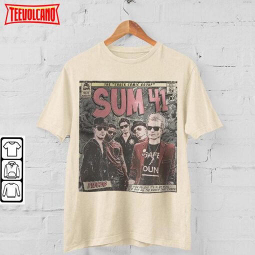 Sum 41 Vintage Book Art Pieces Chuck Album Tour 2023 Graphic T Shirt