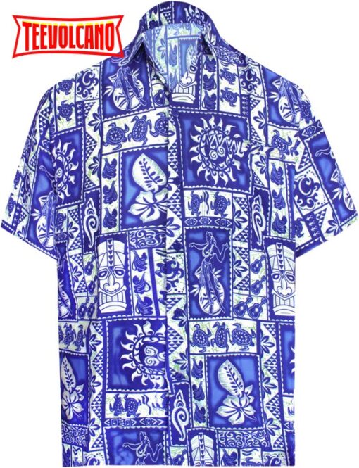 Summer Shirt Button Down Short Sleeve Beach Shirt Aloha Pocket shirt